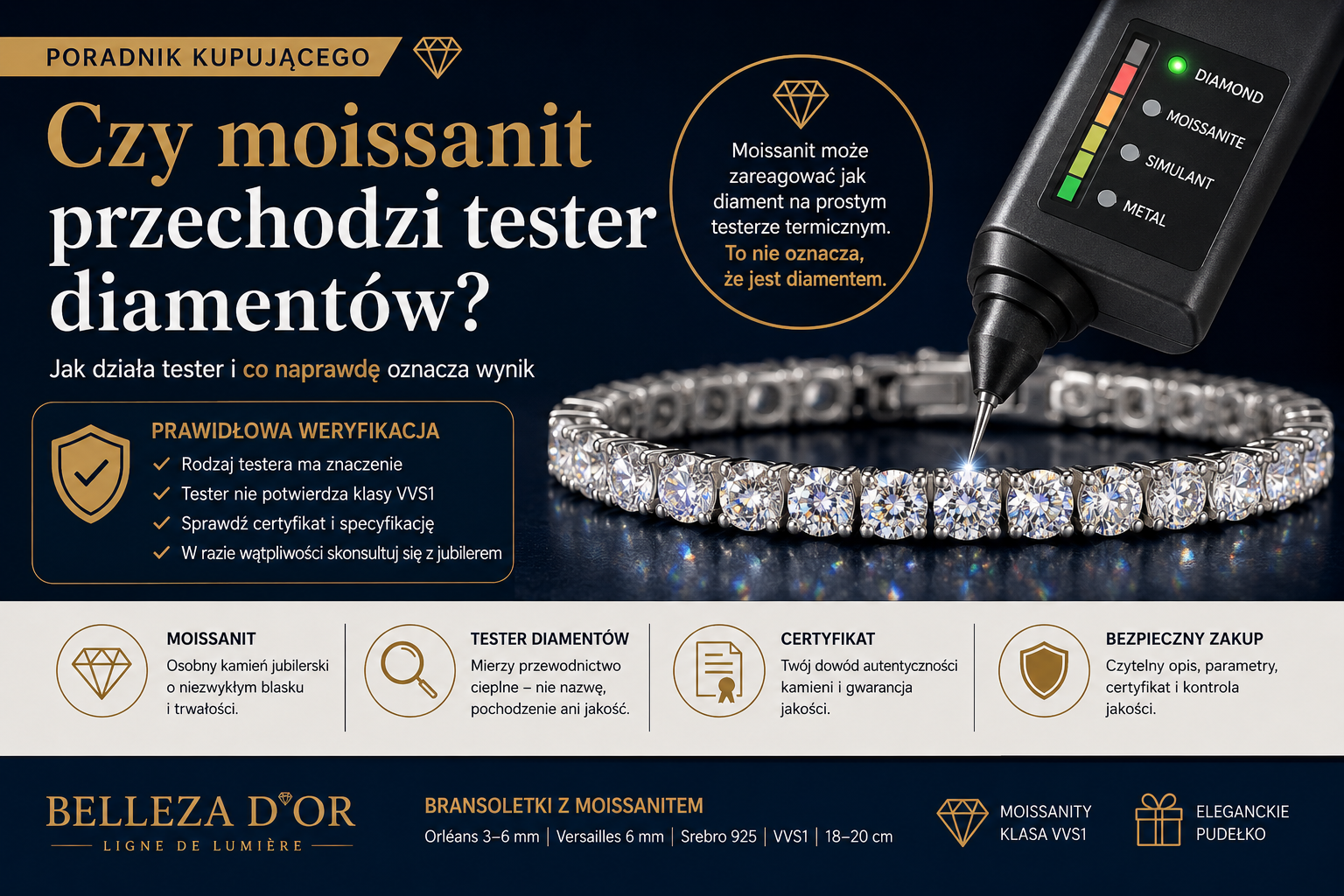 Czy moissanit przechodzi tester diamentów? Jak działa urządzenie i co naprawdę oznacza wynik?