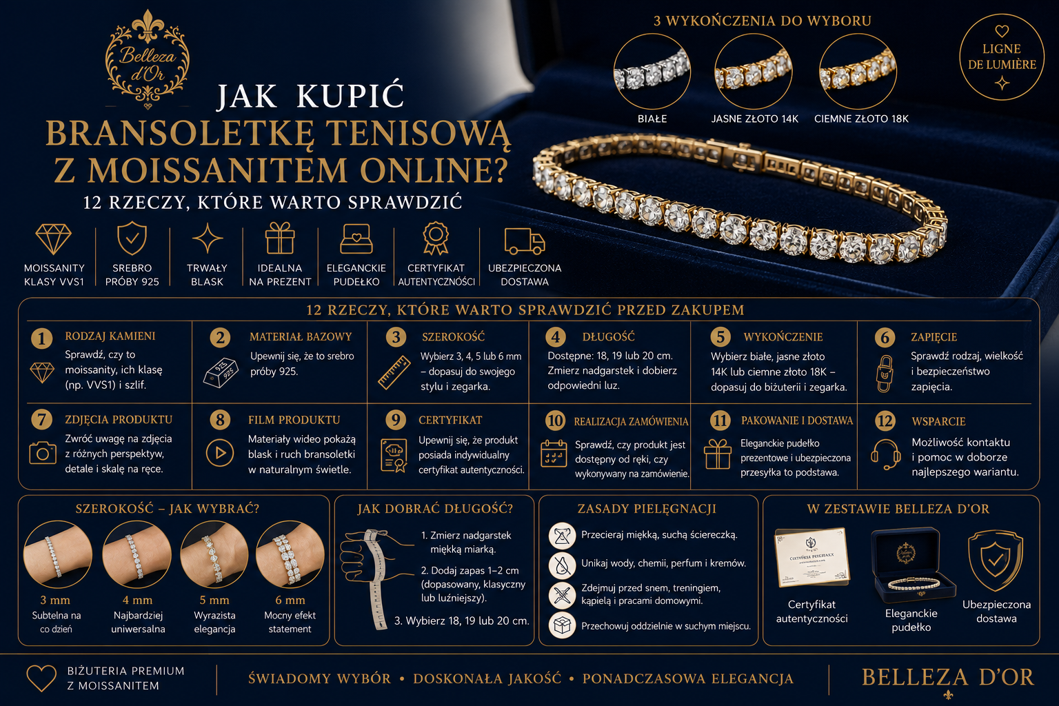 Jak kupić bransoletkę tenisową z moissanitem online? 12 rzeczy, które warto sprawdzić