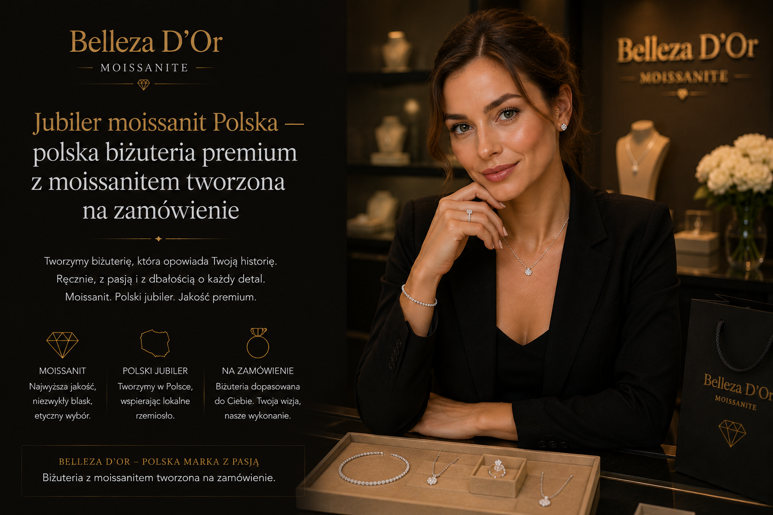 Jubiler moissanit Polska — polska biżuteria premium z moissanitem tworzona na zamówienie