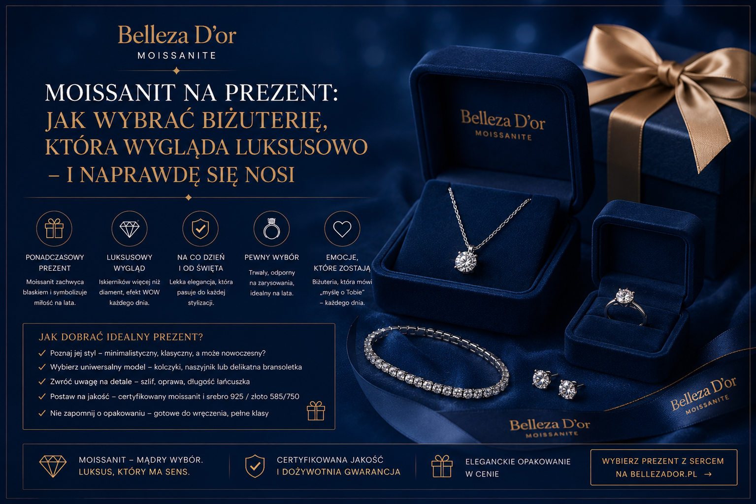 Moissanit na prezent: jak wybrać biżuterię, która wygląda luksusowo – i naprawdę się nosi