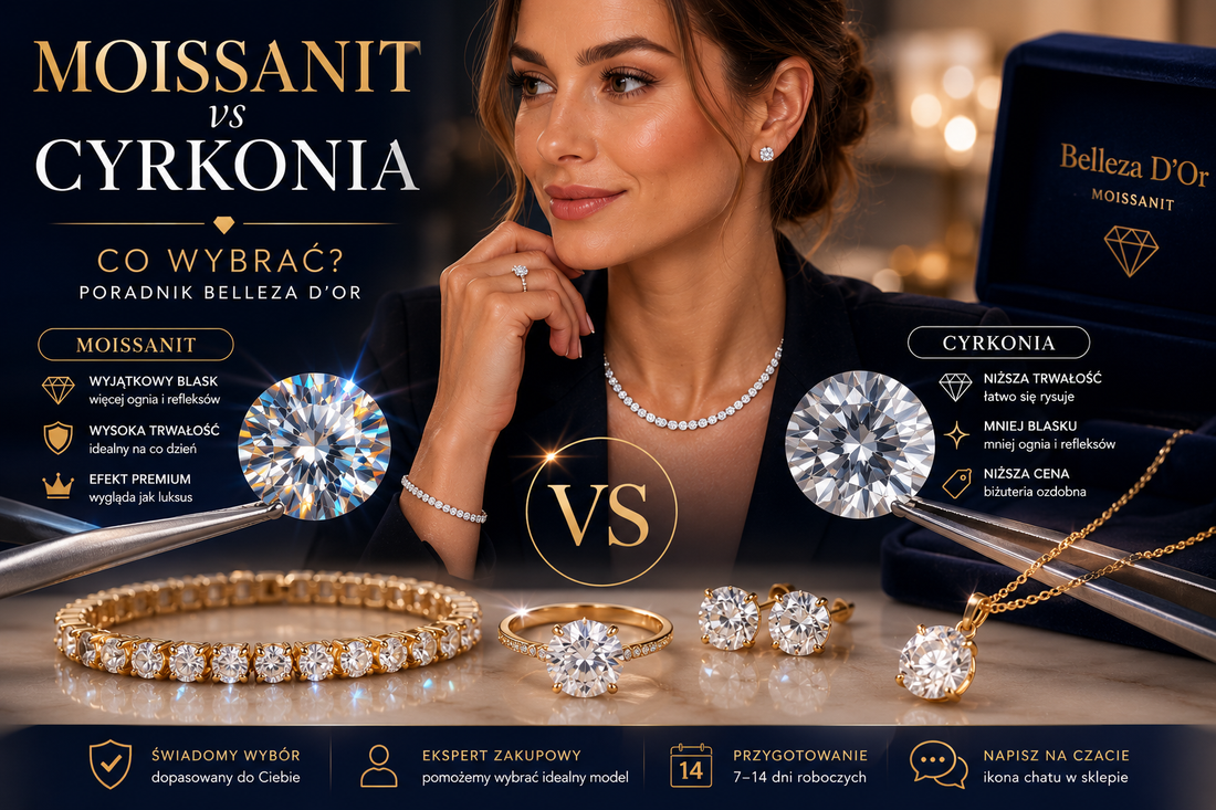 Moissanit vs cyrkonia — co wygląda bardziej luksusowo i co wybrać do biżuterii premium