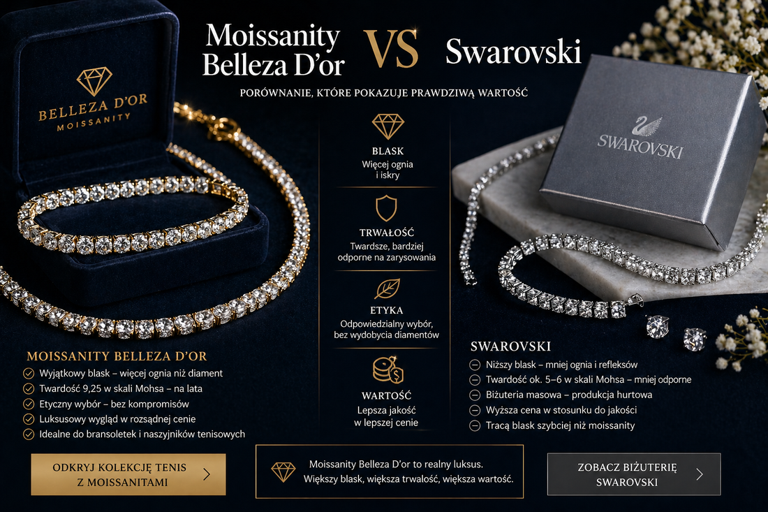 Moissanity Belleza D’or vs Swarovski: co wybrać, jeśli chcesz biżuterię, która wygląda naprawdę luksusowo?