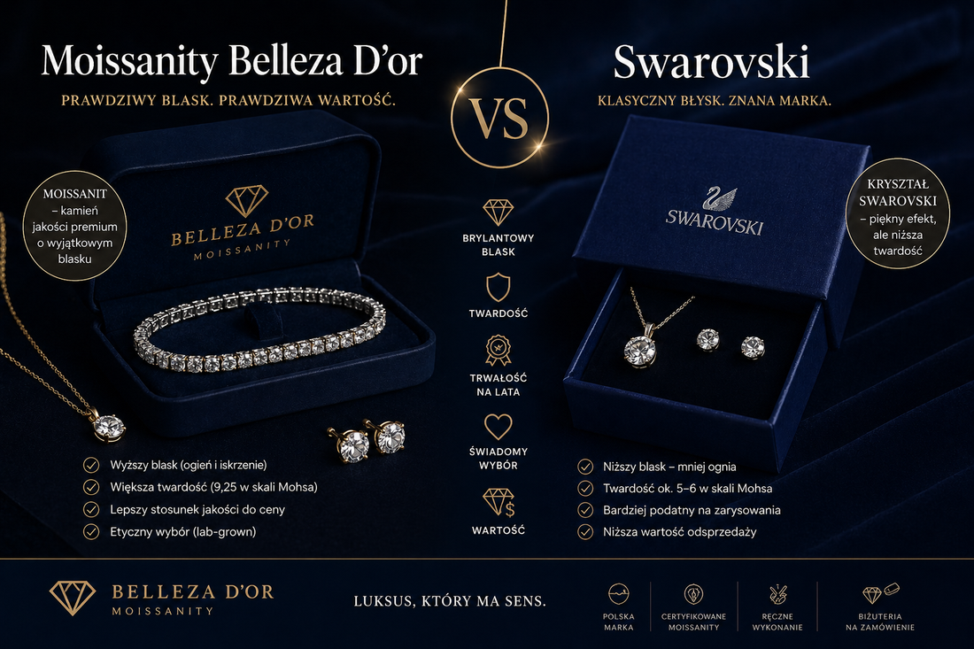 Moissanity Belleza D’or vs Swarovski: co wybrać, jeśli chcesz biżuterię, która wygląda naprawdę luksusowo?