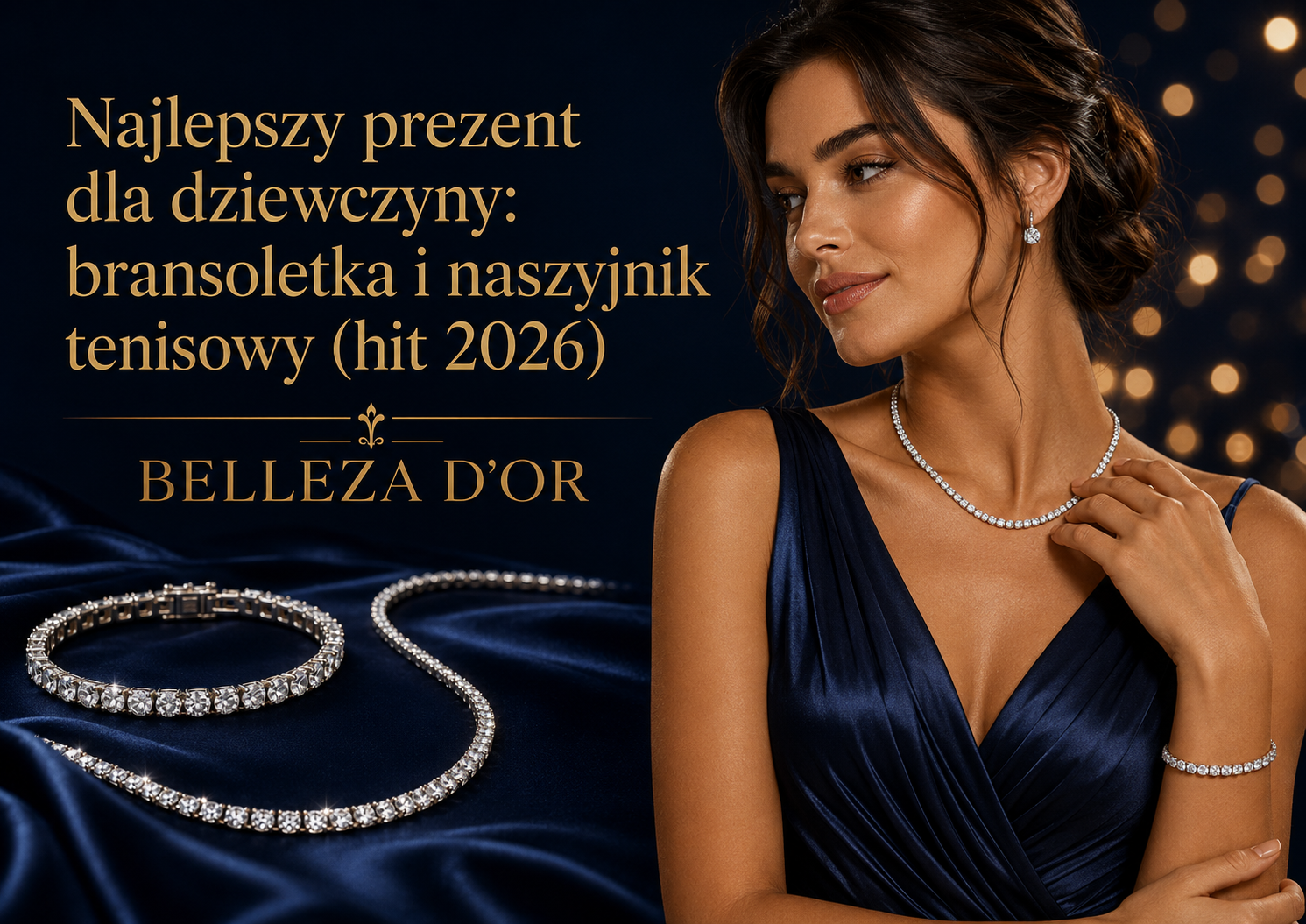 Najlepszy prezent dla dziewczyny bransoletka i naszyjnik tenisowy (hit 2026)