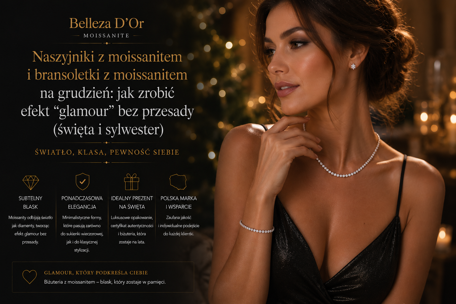 Naszyjniki z moissanitem i bransoletki z moissanitem na grudzień jak zrobić efekt „glamour” bez przesady (święta i sylwester)
