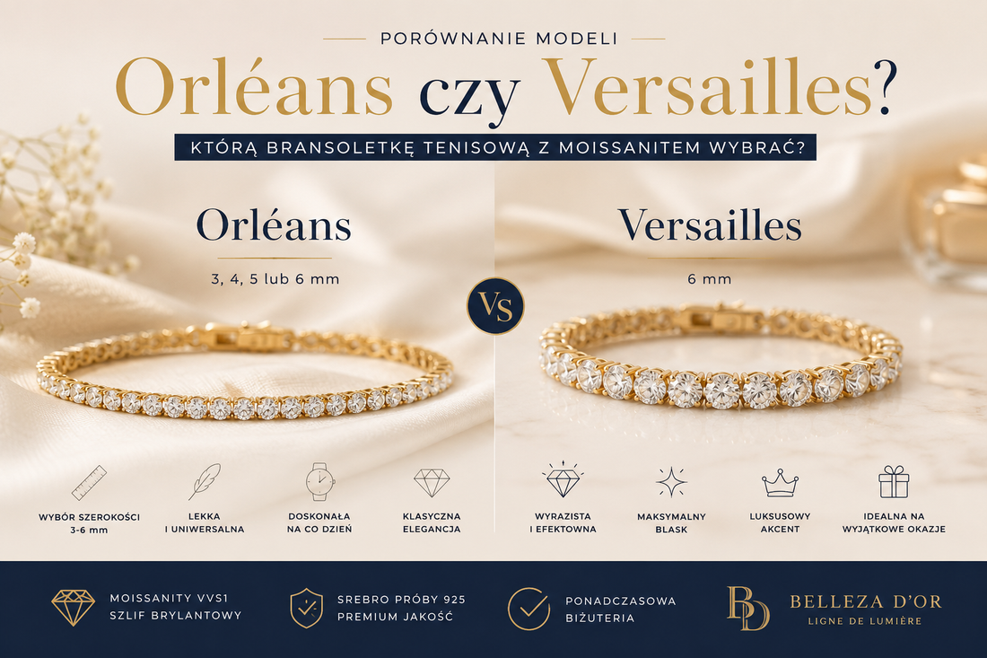 Orléans czy Versailles? Którą bransoletkę tenisową z moissanitem wybrać?