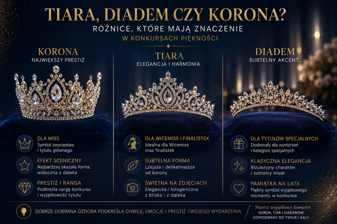 Tiara, diadem czy korona? Różnice, które mają znaczenie podczas konkursu piękności