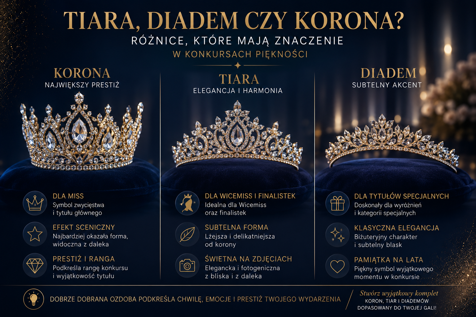 Tiara, diadem czy korona? Różnice, które mają znaczenie podczas konkursu piękności