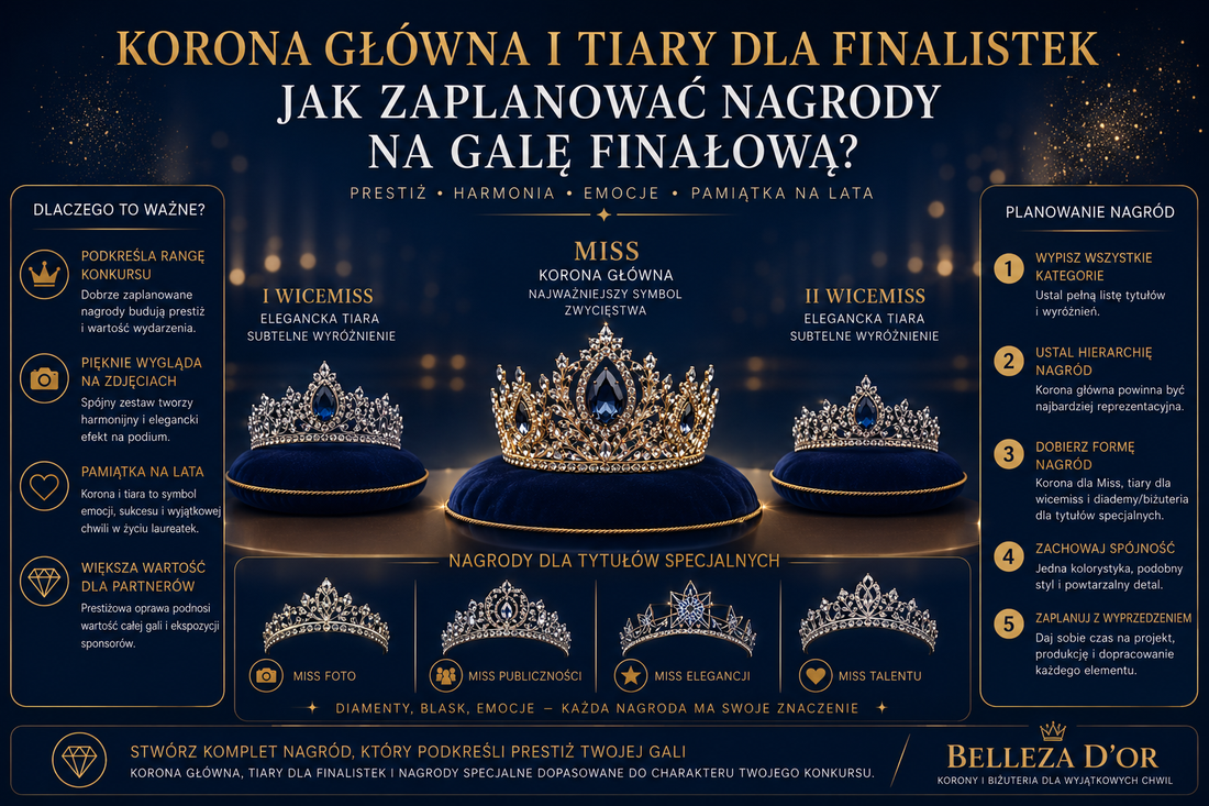 Korona główna i tiary dla finalistek – jak zaplanować nagrody na galę finałową?