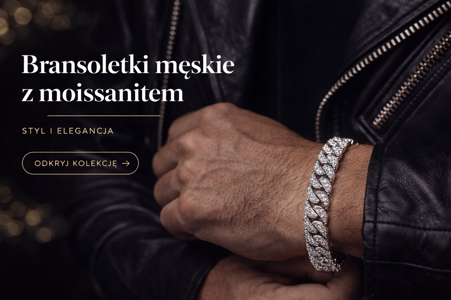 Bransoletki męskie z moissanitem