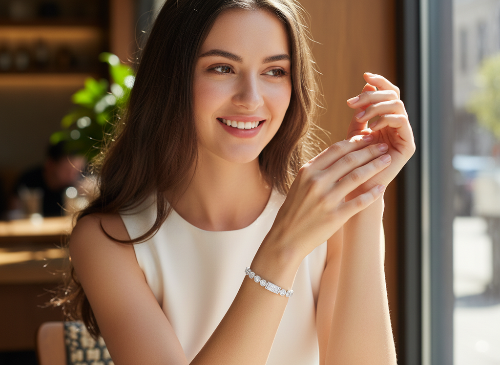 Bransoleta z moissanitem - Versailles