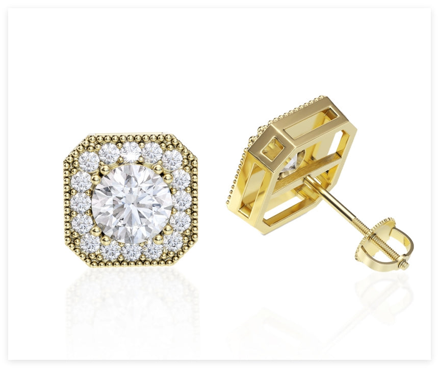 Kolczyki z moissanitem Diana - Belleza D’or