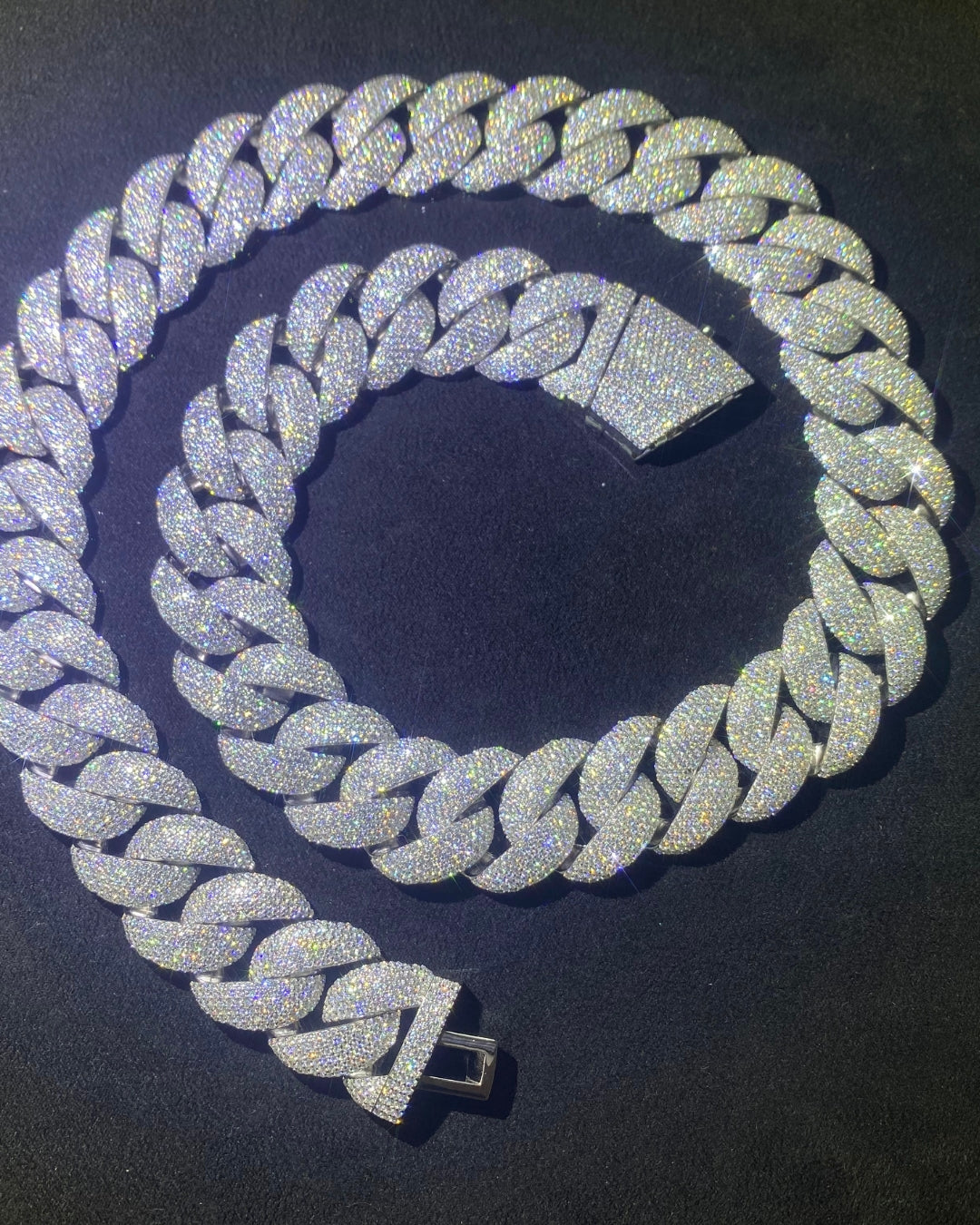 Męski łańcuch kubański z moissanitem – Barcelona