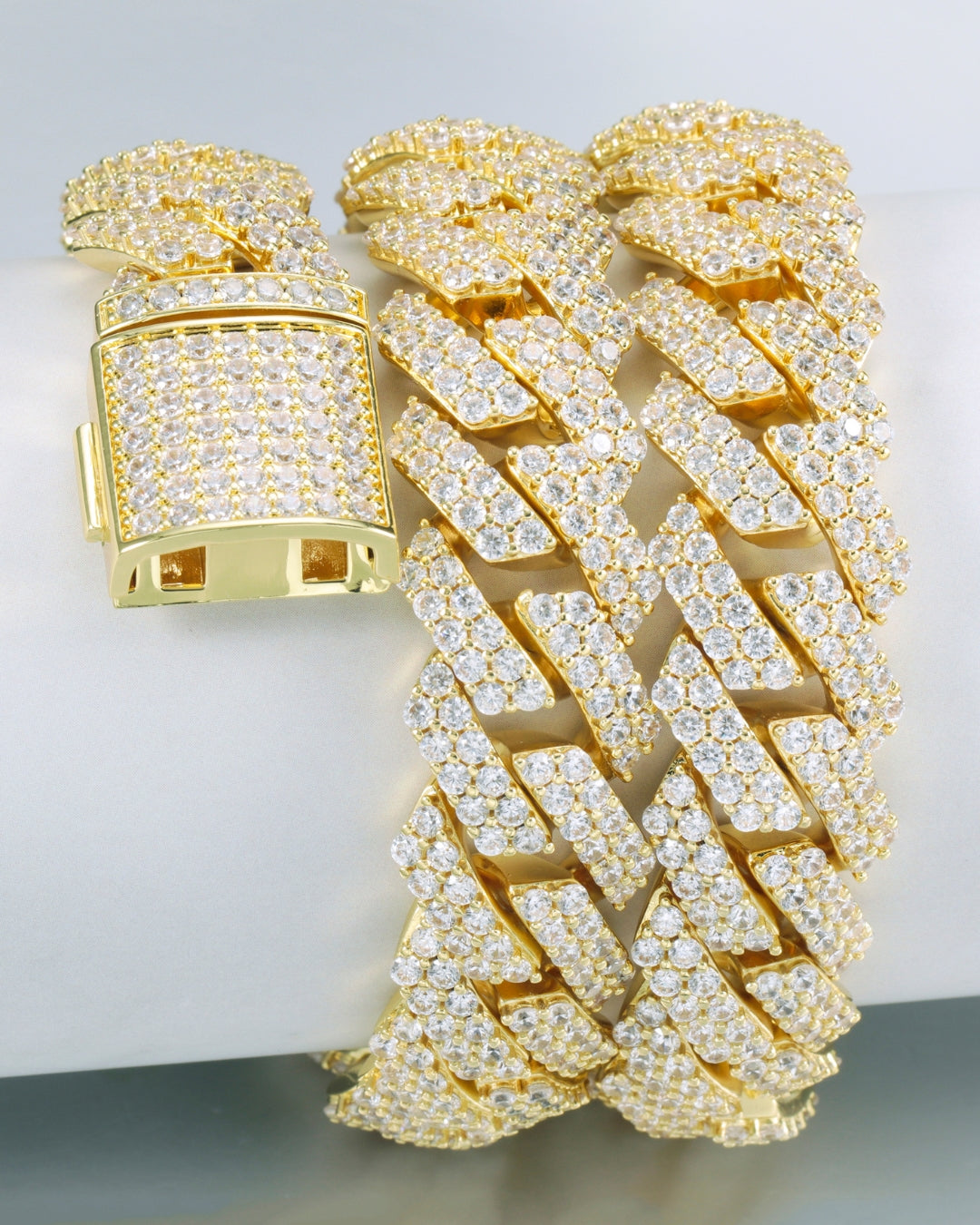 Męski łańcuch kubański z moissanitem – Madrid