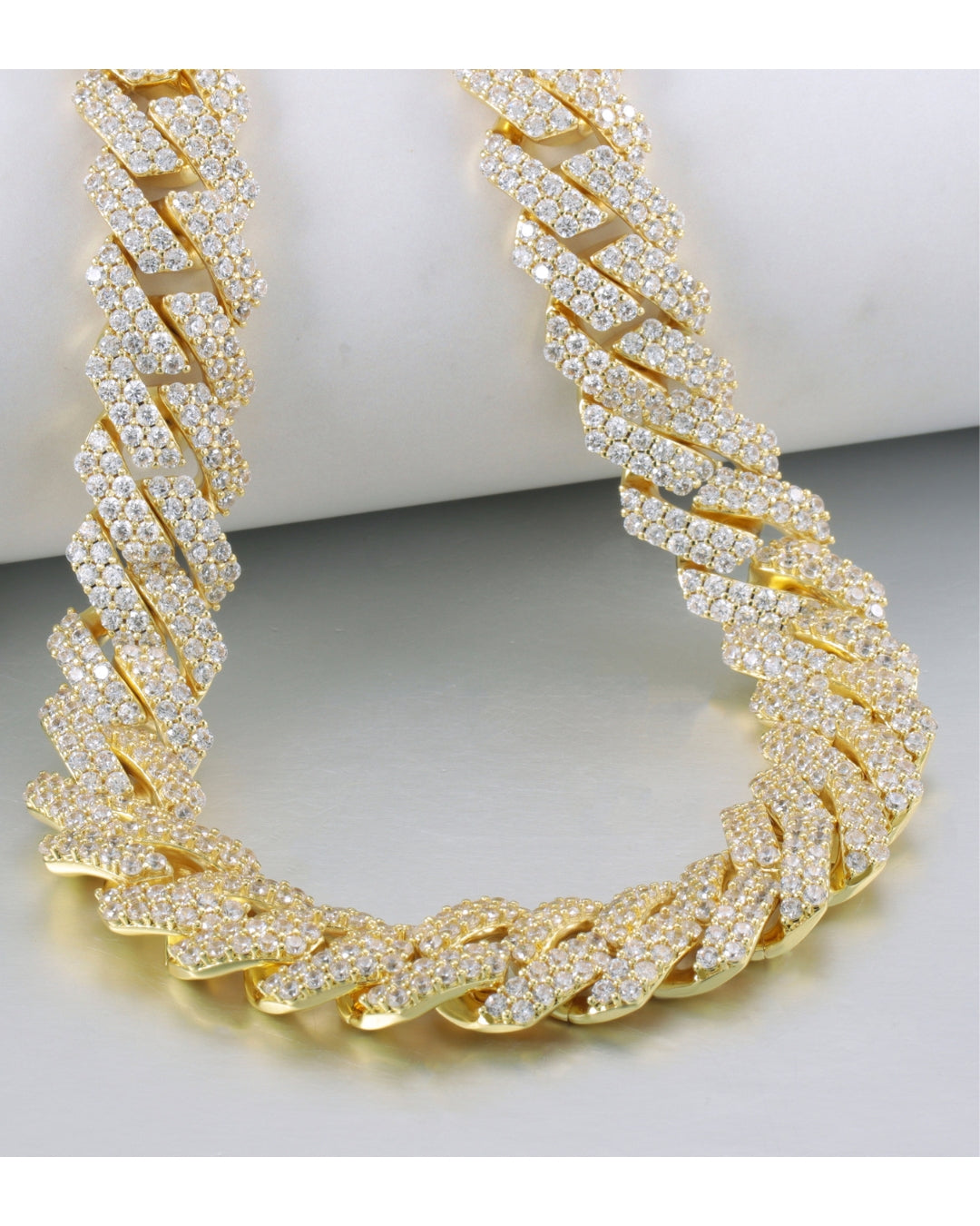 Męski łańcuch kubański z moissanitem – Madrid