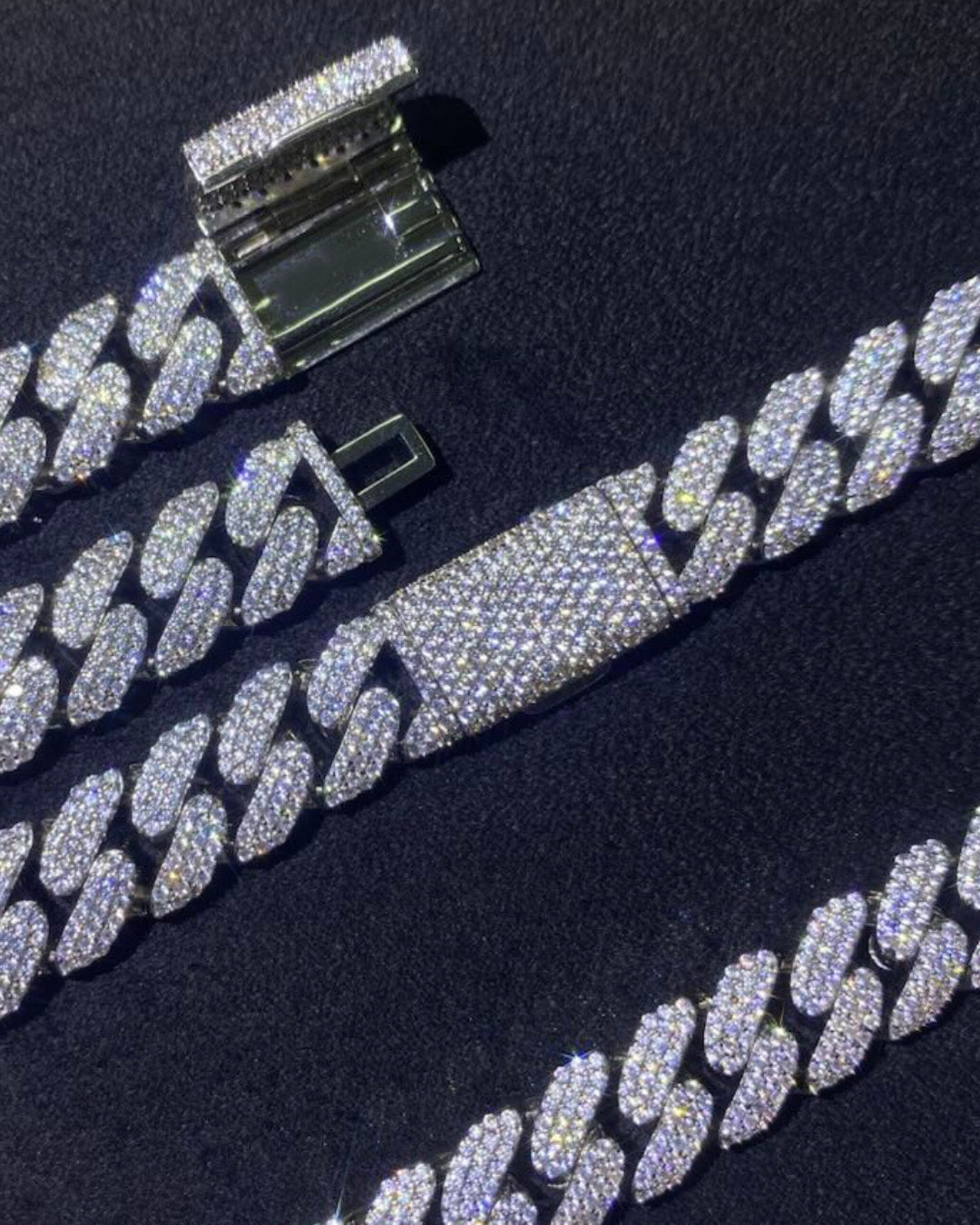 Męska bransoleta kubańska z moissanitem – Toledo