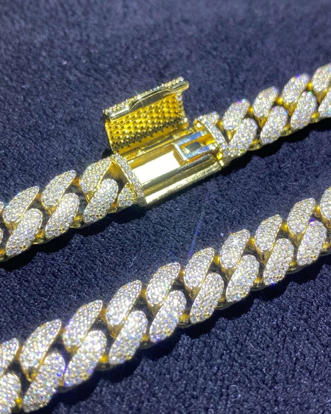 Męska bransoleta kubańska z moissanitem – Toledo