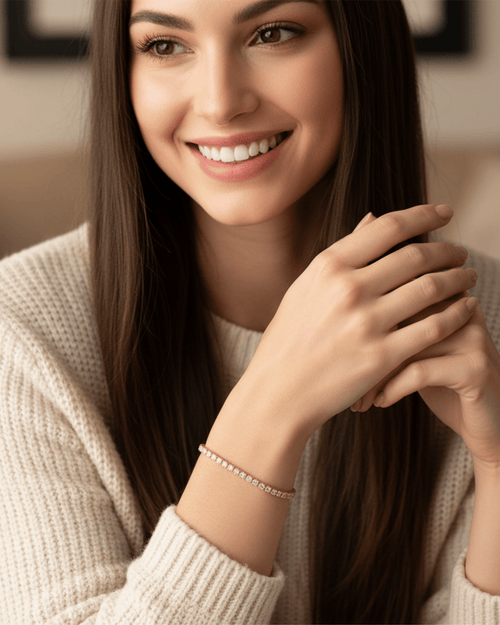 Bransoleta tenisowa z moissanitami – szlif brylantowy –  Orléans