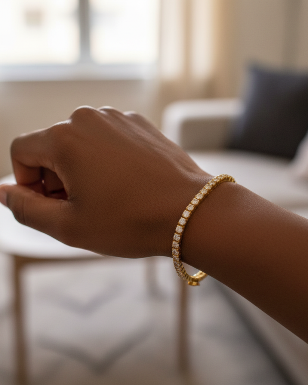 Bransoleta tenisowa z moissanitami – szlif brylantowy –  Orléans